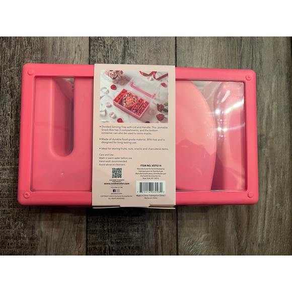 NEW CWC Cook With Color Pink & Clear Snack Box One Size - Picture 8 of 9